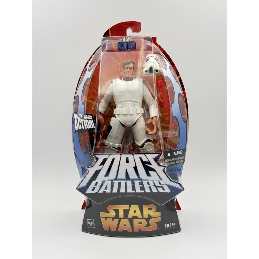 Star Wars Force Battlers Han Solo Stormtrooper Action Figure 2005 VTG Hasbro NIP